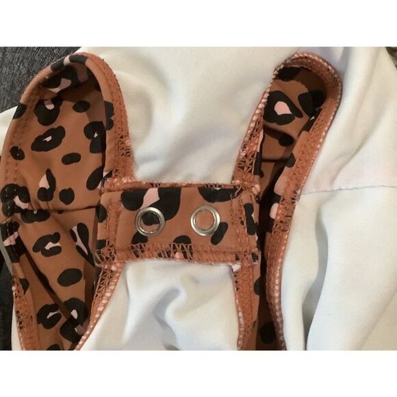 Carter's Leopard Print One Piece Bathing Suit Swimsuit 6M Baby Brown Pink 6 Mos - Picture 5 of 8